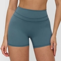 Short de yoga taille haute bleu sarcelle avec coutures triples et effet galbant - Bleu Univers