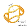 Polished gold wide oval link bracelet with minimalist hollow design and 2.35cm width - Gold Hollow Oval Chain Bangle