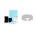 S925 Sterling Silber Moissanit Ring mit blauer Luxusverpackung und GRA-Zertifikat für Verlobung - US 7 / S925 Silber Moissanit Ring + LED Box + Nationales Zertifikat + GRA Zertifikat