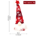 Gnomo di Natale rosso con cappello lavorato a maglia a fiocchi di neve, altezza di 20 cm - Gambe Corte / Con LED / Rosso