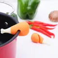 Silicone chicken leg pot lid lifter for spill prevention in orange and white finish - Chicken Leg / Orange
