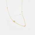 Elegant gold S925 sterling silver necklace featuring a letter D pendant with zircon stones - Letter D / 925 Sterling Silver Plated With 18k Gold