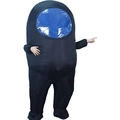 Black inflatable Among Us costume for adults with blue visor for Halloween party events - Space Werewolf Black / One Size