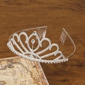 Elegante tiara a cuore in argento con strass scintillanti e pettini per capelli integrati - Stile A