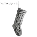 Calza natalizia grigia in maglia da 18 pollici con trecce e gancio decorativo - 18 Pollici / 46CM Grande / Grigio Argento