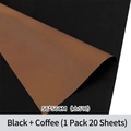 Waterproof two-tone flower wrapping paper in black and coffee brown 56x56cm 20 sheets - Dark Coffee + Black