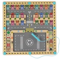 Wooden magnetic letter maze toy with colorful alphabet cars and magnetic pen - Magnetic 26 Letters Parking Game