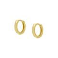 Chic faceted gold hoop earrings with geometric surface for women in luxury jewelry style - JQH0150-Gold Faceted Hoop