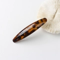 Classic tortoiseshell pattern spring hair clip with glossy amber resin finish - Leopard Brown