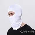 Breathable white balaclava face mask for outdoor cycling and windproof sports protection - White