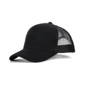 Dettaglio della rete nera traspirante e dei pannelli in cotone su questo cappello trucker - Taglia unica / Nero