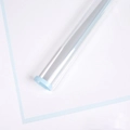 Waterproof transparent flower wrapping paper roll with elegant light blue borders - 56*56CM / Moonlight Blue