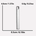 Detailed dimension guide for 304 stainless steel minimalist bar pendant with weight info - Silver