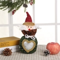 Green Christmas gift bag with Santa Claus topper and heart-shaped transparent window - Heart Santa