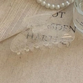 French lace embroidered hair claw clip in elegant white translucent finish - Lace Pattern Shark Clip / White