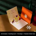3D Angel and Reindeer Christmas Card with Orange Envelope and Best Gifts Seal - Style A-Fairy Tale Xmas (Angel/Reindeer)