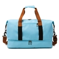 Bolsa de deporte azul claro con compartimento para zapatos y tela Oxford impermeable - Azul cielo Estilo Engrosado (Sin Logo)
