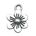 Ciondolo a forma di fiore in argento antico con perla centrale per gioielli fai da te - Bocciolo di Girasole 8x11mm