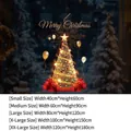 Golden Christmas tree static window sticker with size chart for holiday home decor - Static Cling No Glue / Small (40*60cm)
