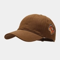 Gorra de béisbol marrón con bordado de mariposa y visera curva de estilo urbano chic - Ajustable / Marrón