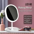 White oval LED vanity mirror with three-level dimming and jewelry tray base - Oval Shape / White
