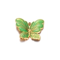 Green oil-painted butterfly pendant in golden stainless steel for DIY jewelry making - Emerald Green-Butterfly