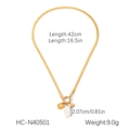 Collana a catena serpente dorata con ciondoli a cuore, stella e perla barocca naturale - Stile Ciondolo Cuore Stella Perla (HC-N40501)