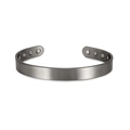 Minimalist dark gray pure copper magnetic therapy bracelet with brushed metal finish - Silver