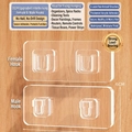 Strong acrylic self-adhesive snap hook power strip holder variant in 6x6cm size - 5 Pairs Double Buckle Set