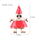Christmas Santa Claus brooch pin in red enamel and gold alloy with green gem eyes - xz4097 Christmas Snowman