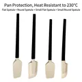 4-piece heat-resistant silicone spatula set with beech wood handles in black and white - Silicone/Oak / [Oak Black Handle] 4-Piece Spatula Set