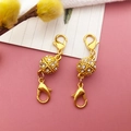 Golden magnetic jewelry clasps with rhinestones and lobster claws for bracelets - Gold Full Rhinestone Ball Magnetic Clasp / 8x41mm