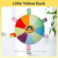 Colorful plush sensory dog frisbee toy with cartoon duck and interactive fabric ribbons - 15cm Squeaky Toy / Yellow Duck