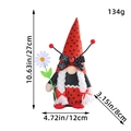 Muñeco gnomo mariquita con gorro de lunares y trenzas, altura 27cm para decoración hogar - Estilo Femenino de Mariquita (Trenzas)