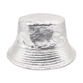 Cappello da pescatore laser argento con motivo a griglia disco e tesa larga parasole - M (56-58cm) / Argento