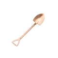 Rose gold shovel-shaped stainless steel dessert spoon with triangular handle grip - Small Rose Gold Pointed Shovel