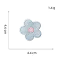 Blue macaron flower embroidery patch 4.6cm x 4.4cm self-adhesive floral applique - Blue