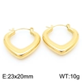 Pendientes geométricos en forma de U de acero inoxidable dorado, 23x20mm - Estilo B Dorado Forma de Corazón Lisa (KE113762-KFC) / Dorado