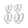 Set di orecchini a cerchio in argento sterling con diametri interni da 6mm 8mm 10mm 14mm - Diametro Interno 8mm / Oro Bianco
