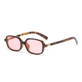 Retro quadratische Sonnenbrille mit Schildpattmuster und rosa Gläsern für Mode Damen. - Ozean Rosa Sonnenbrille / Leopardenprint
