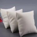 Set of 3 premium off-white PU leather display pillows for watches and jewelry storage - White PU Leather 7.5x9.5
