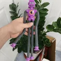 Purple robot telescopic suction cup toy with flexible grey limbs and durable plastic - Robot Purple (Non-Glowing)