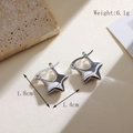 Orecchini a stella in acciaio inossidabile argento lucido, misura 1,8 x 1,4 cm - Orecchini / Argento