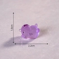 Mini figurine de cochon violette lumineuse en résine, taille 1,8cm x 2,2cm pour paysage - Lumineux / Lumineux Violet-Allongé