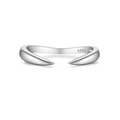 Minimalistischer S925 Sterlingsilber Ring, offener verstellbarer Ring mit Textur - Einstellbar Offen / Platin