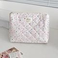 Gewatteerde make-uptas met roze strik en stippen, grote toilettas voor dames met rits - Roze Polka Dot Boog [Handtas]