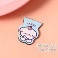 Cute light blue cartoon dog magnetic bookmark with Yammy text, size 3x3.6cm - Approx. 3*3.8cm / Yummy Teddy