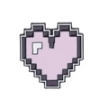 Pin esmaltado de corazón de píxel púrpura para decorar ropa y accesorios de moda - Estilo de Corazón Pixel Púrpura (C1731-3)