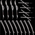 Set di 17 fermagli minimalisti in strass argentati con design a onda e forma a X - Set da 17 Pezzi (Croce/Onda/Forcina) / Argento