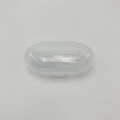 Transparent silicone pet finger toothbrush set in a clear plastic storage case - Transparent Box Packaging